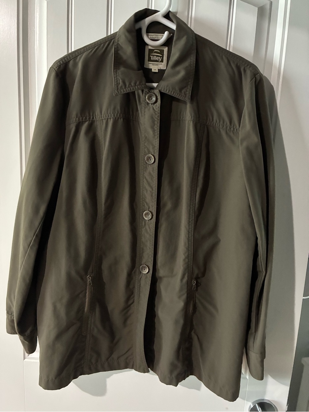 Tilley Olive Green Women's Button-Front Coat
